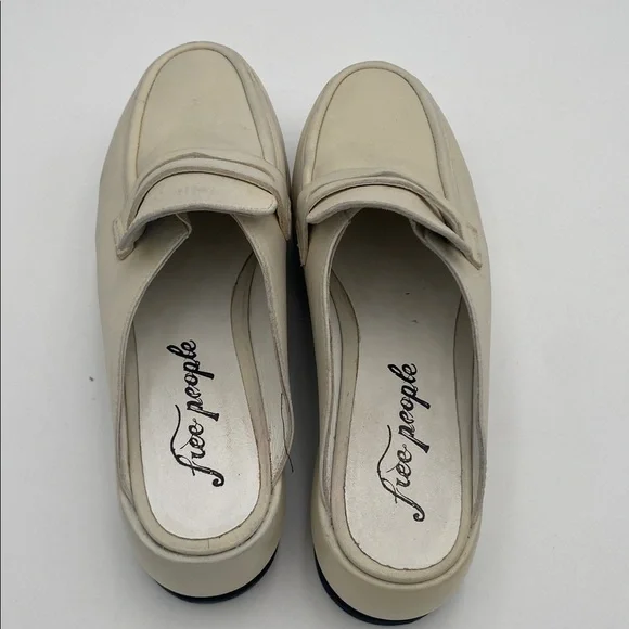 Free people Winston Cream platform Loafers women 38 Silp on Y2K leather retro - Picture 10 of 14